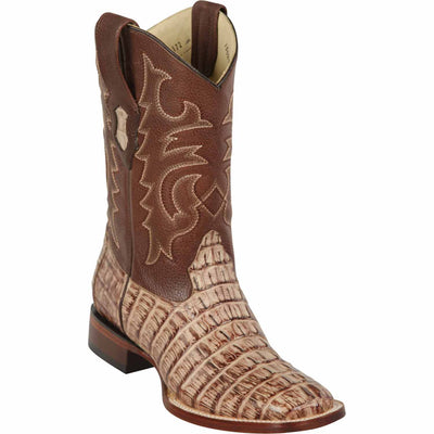 Men's Los Altos Caiman Tail Wide Square Toe Boots 4 LAB-8220104-060  - from alligatorwarehouse.com