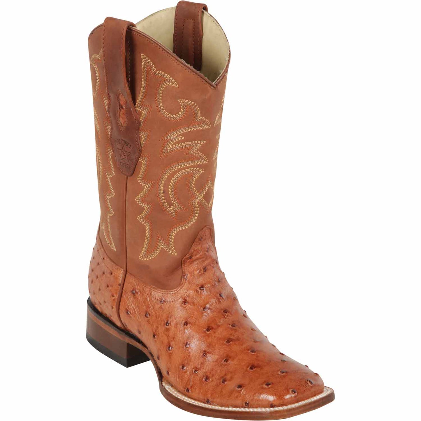Men's Los Altos Ostrich Skin Wide Square Toe Boots