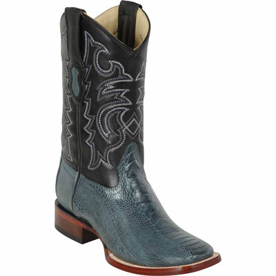 Men's Los Altos Ostrich Leg Skin Wide Square Toe Boots 1 LAB-8220514-060  - from alligatorwarehouse.com
