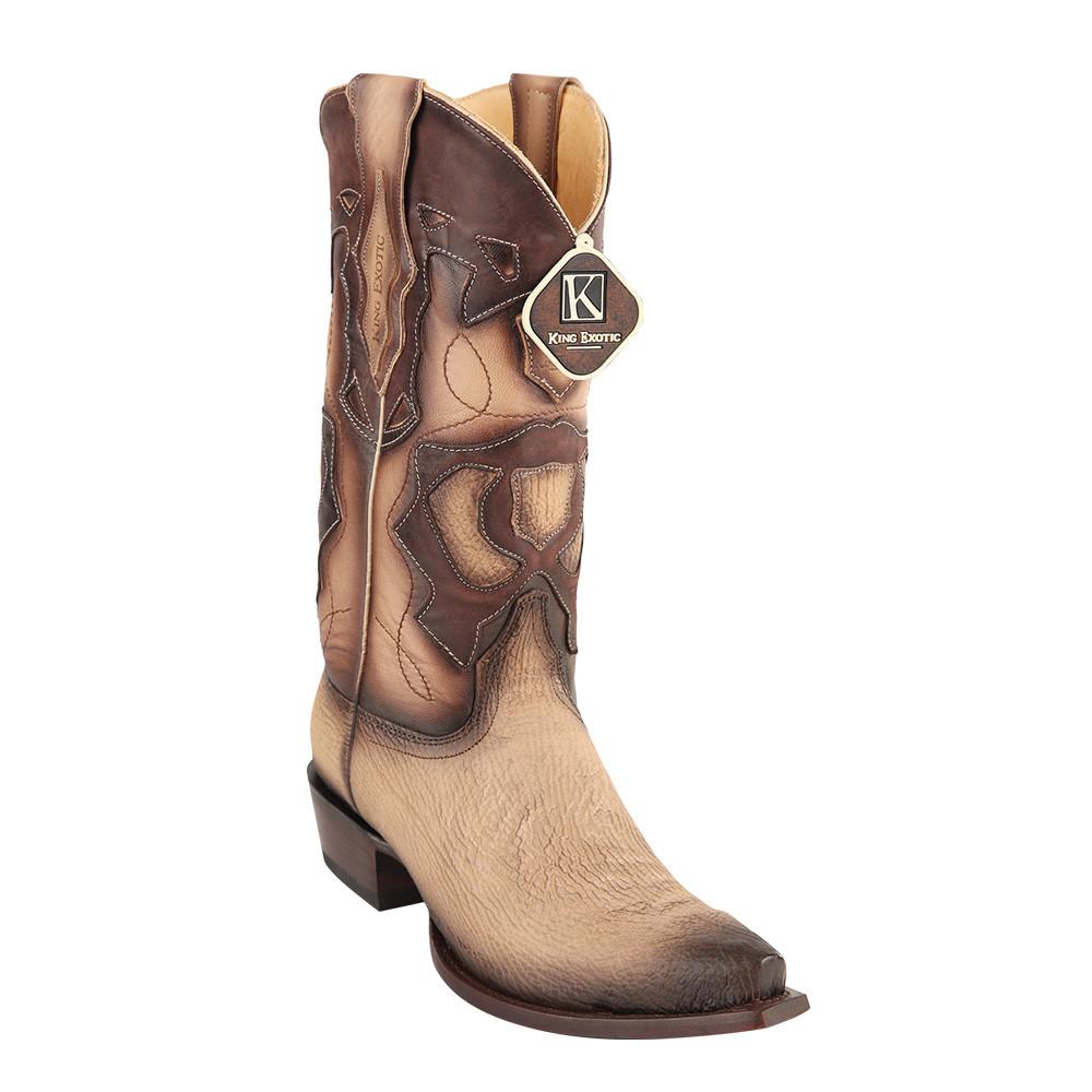 King Exotic Men's Shark Snip Toe Western Boots 4 -01  - from alligatorwarehouse.com