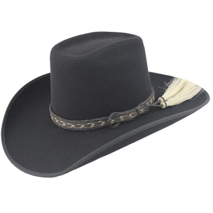 Cuernos Chuecos Black 6X Brick Crown Felt Hat With Horsehair Band