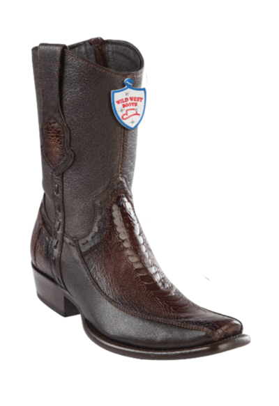 Wild West Botas de Pata de Avestruz Horma Dubai Toe Faded Brown 1   - from alligatorwarehouse.com
