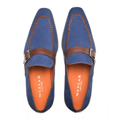 Mezlan  Men's Navy/Cognac Nubuck & Calfskin Loafer