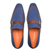 Mezlan  Men's Navy/Cognac Nubuck & Calfskin Loafer 4   - from alligatorwarehouse.com