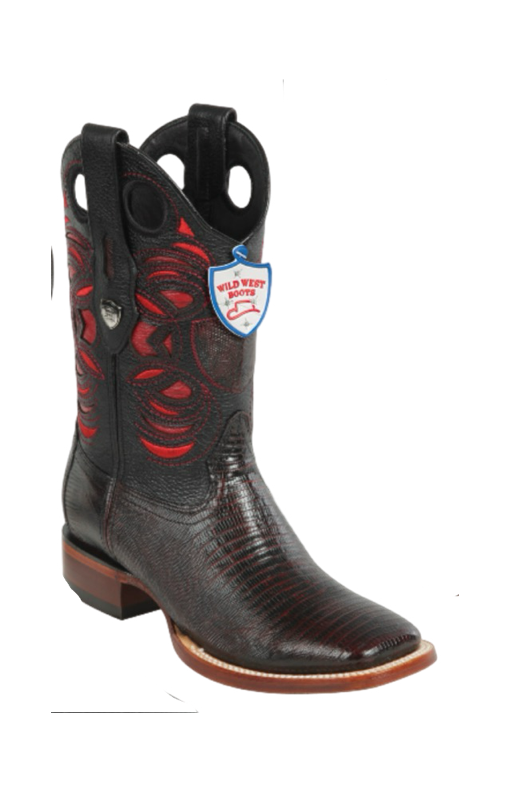 Wild West Botas de Armadillo Horma Rodeo Blackcherry