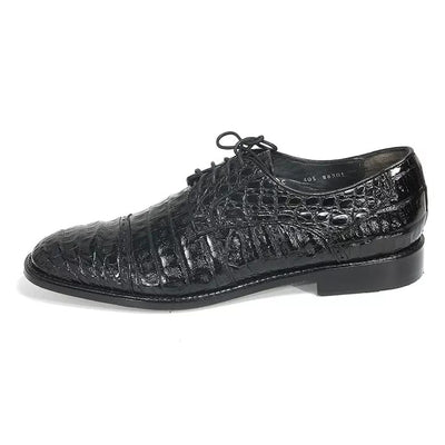 Los Altos Black Genuine Caiman Oxford 3   - from alligatorwarehouse.com