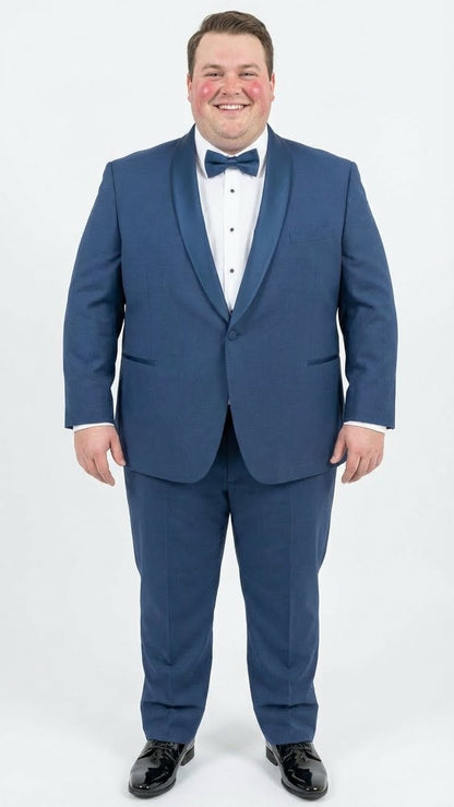 Men’s Indigo Sapphire Royal Blue Tuxedo Suit Set, Classic Formal Wedding Prom Dinner Jacket Tux Light Blue Cobalt Color