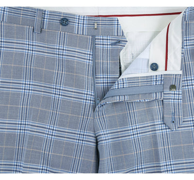 293-3 Men's 2-Piece Slim Fit Notch Lapel Stretch Windowpane Suit 8 SO6293-3 slim suits_34S  - from alligatorwarehouse.com