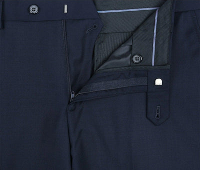 Bevagna Collection - Blue 100% Virgin Wool Regular Fit Pick Stitched 2 Piece Suit 6 SO6508-19-Classic  - from alligatorwarehouse.com