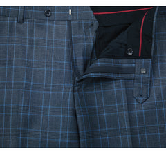 293-6 Men's Two Piece Classic Fit Windowpane Check Dress Suit