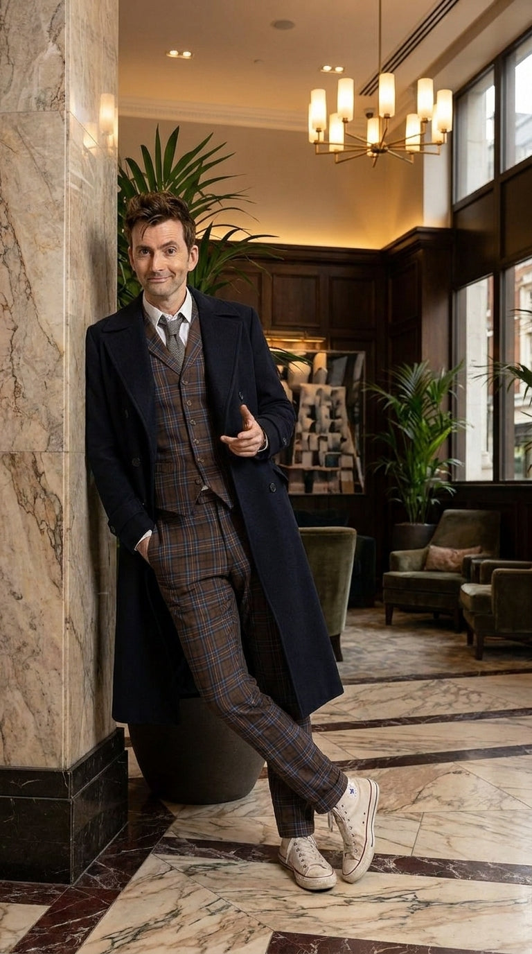 Men’s Black Long Overcoat – Doctor Who Fourteenth Doctor David Tennant Inspired Costume Coat