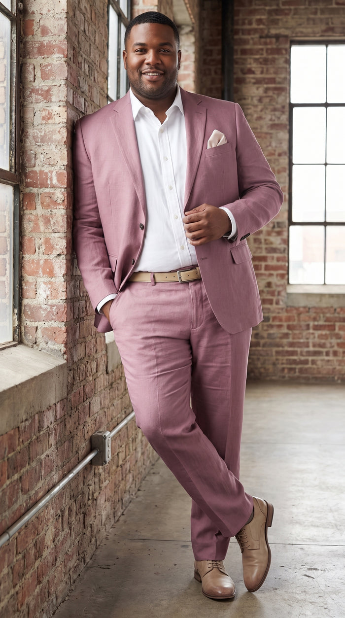 Men’s Mauve 2-Piece Suit – Two-Button Wedding, Prom and Business Suit
