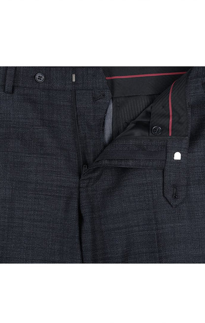 Men’s Charcoal Wool Blend Slim Fit 2 Piece Suit, 2 Button Formal Wedding Business Suit
