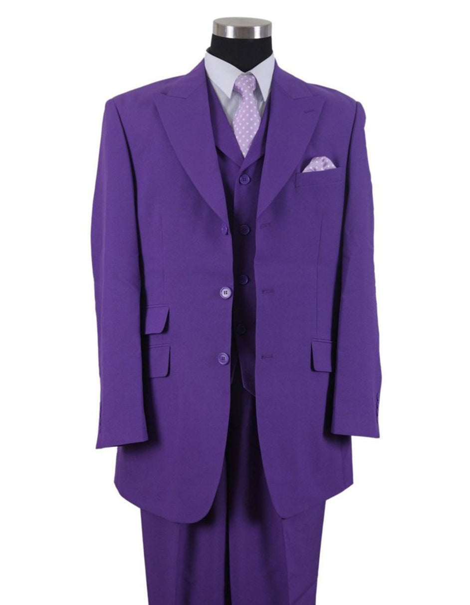Mens 3 Button Peak Lapel Fashion Suit in Purple 1 TJ-2310  - from alligatorwarehouse.com