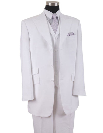 Mens 3 Button Peak Lapel Fashion Suit in White 1 ZL-4493  - from alligatorwarehouse.com