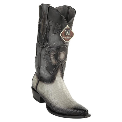 King Exotic Men's Caiman Belly Snip Toe Boots 4 -01  - from alligatorwarehouse.com