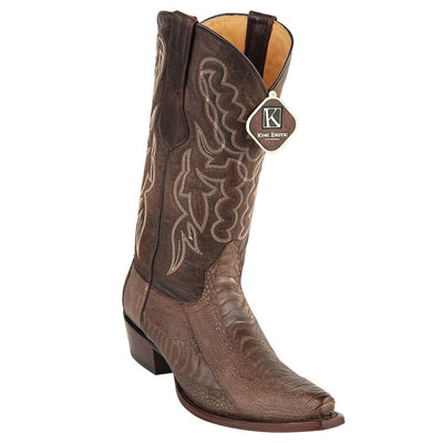 King Exotic Men's Ostrich Leg Grasso Western Snip Toe Boots 3 -01  - from alligatorwarehouse.com