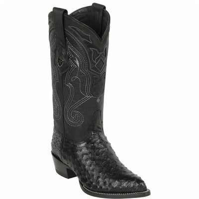 Men's Black Ostrich Boots 1   - from alligatorwarehouse.com