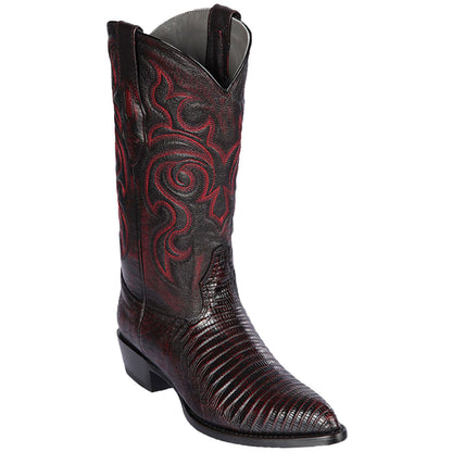 Men’s Black Armadillo Lizard Western Boots, Original Puntal Toe Cowboy Dress Boots