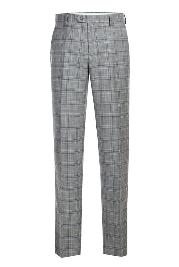 Lozano Collection - Men's 2 Piece Regular Fit Gray Plaid Suit