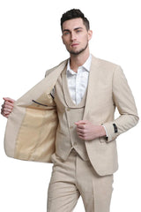 Tan Suits For Wedding - Tan Groomsmen Suits - Tan  Wedding  Tuxedo