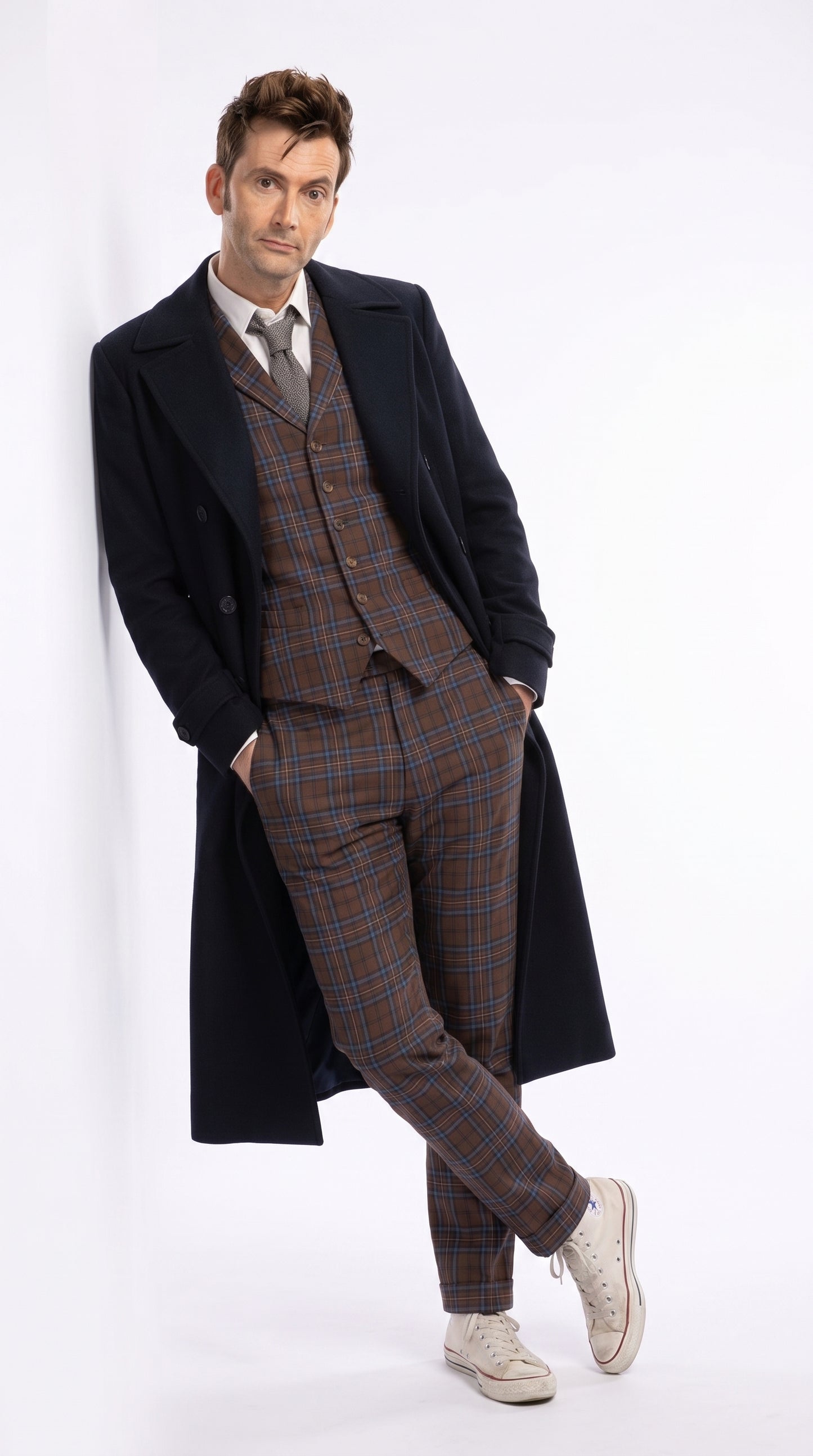Men’s Black Long Overcoat – Doctor Who Fourteenth Doctor David Tennant Inspired Costume Coat