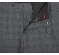 278-1 Men's 3-Piece Classic Fit Single Breasted Windowpane Suit