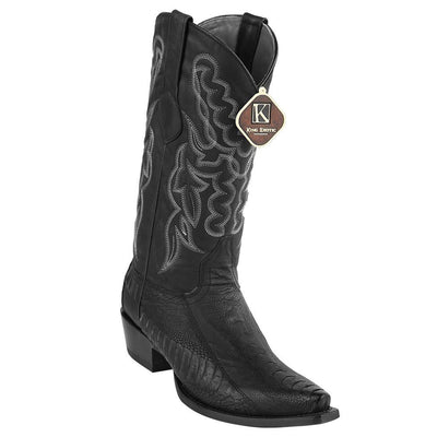 King Exotic Men's Ostrich Leg Grasso Western Snip Toe Boots 1 -01  - from alligatorwarehouse.com