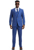 Men's Stacy Adams Peak Lapel Suit with Double Breasted Vest in Blue Windowpane Plaid 2 SM163H1-11-38R  - from alligatorwarehouse.com