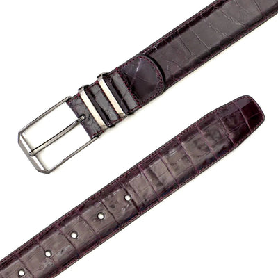 Mezlan Crocodile Belt Burgundy