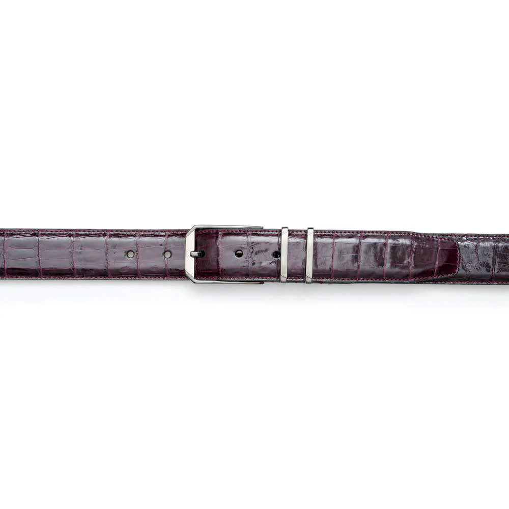 Mezlan Crocodile Belt Burgundy