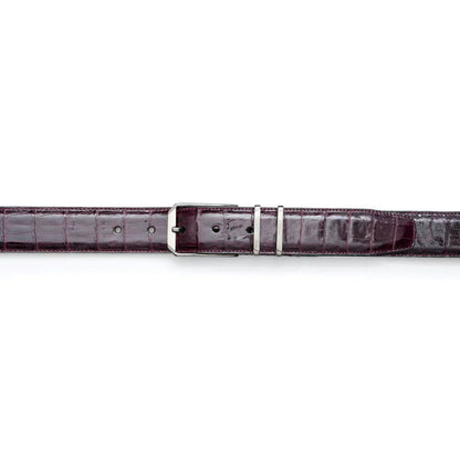 Mezlan Crocodile Belt Burgundy