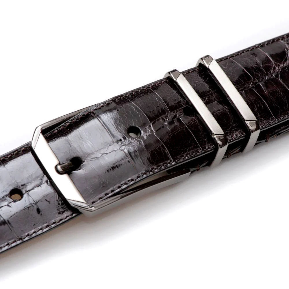 Mezlan Crocodile Belt Brown