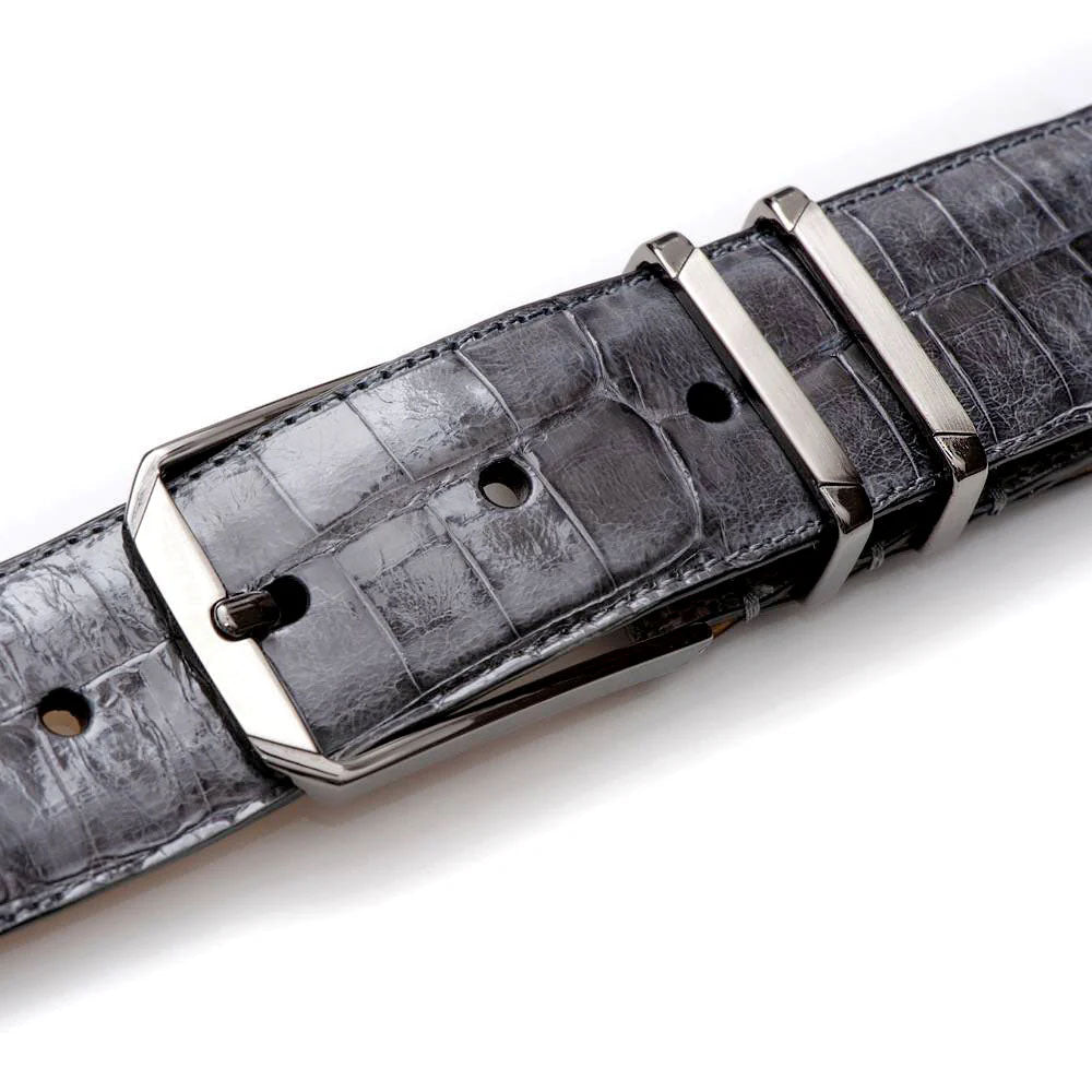 Mezlan Crocodile Belt Grey