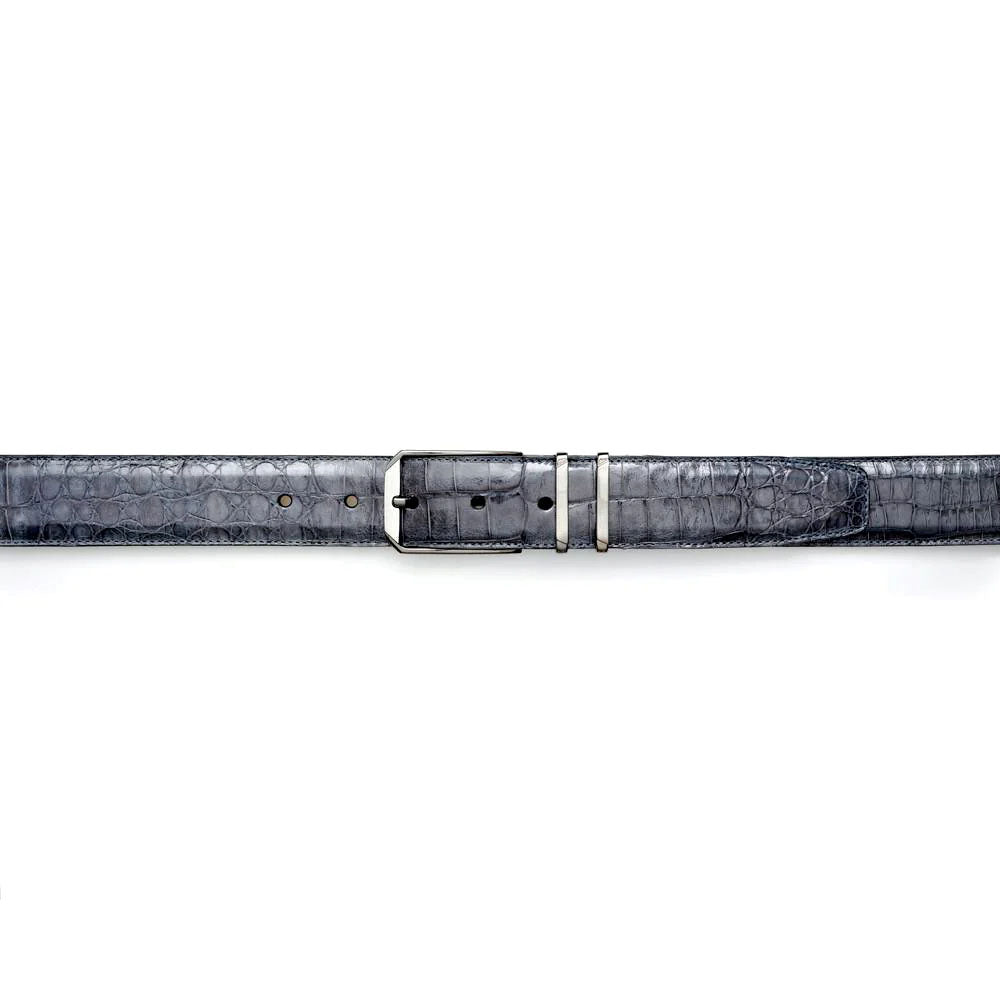 Mezlan Crocodile Belt Grey