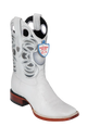 Wild West Botas de Panza de Avestruz Horma Square Toe White