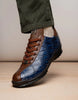 Marco Di Milano Saulo Men's Shoes Blue & Brown Exotic Ostich / Alligator Casual Sneakers 6 SAULO_ALLIGATOR-OSTRICH_BLUE JEANS_8  - from alligatorwarehouse.com