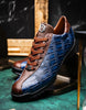 Marco Di Milano Saulo Men's Shoes Blue & Brown Exotic Ostich / Alligator Casual Sneakers 8 SAULO_ALLIGATOR-OSTRICH_BLUE JEANS_8  - from alligatorwarehouse.com