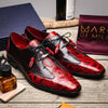 Marco Di Milano Anzio Exotic Alligator & Calfskin Leather Burgundy & Black Oxfords 6 ANZIO_ALLIGATOR_BLACK CHERRY_8  - from alligatorwarehouse.com