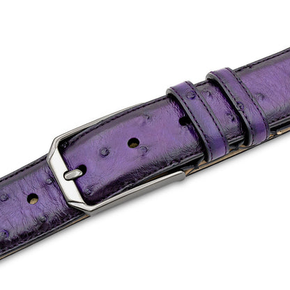 Mezlan Ostrich Leather Belt - Luxurious Italian Craftsmanship