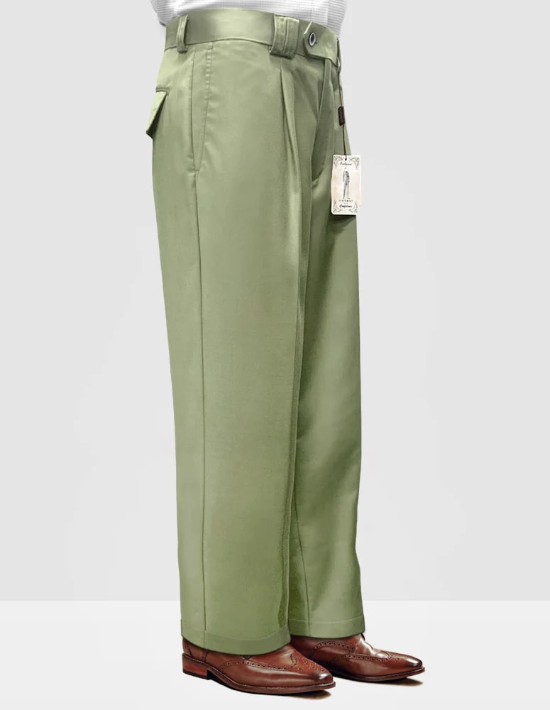 Statement Clothing | ﻿Solid Color Wide Leg Pants Applegreen