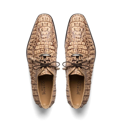 Marco Di Milano Apricena Men'shoes Genuine Caiman Crocodile Dress Derby Oxfords