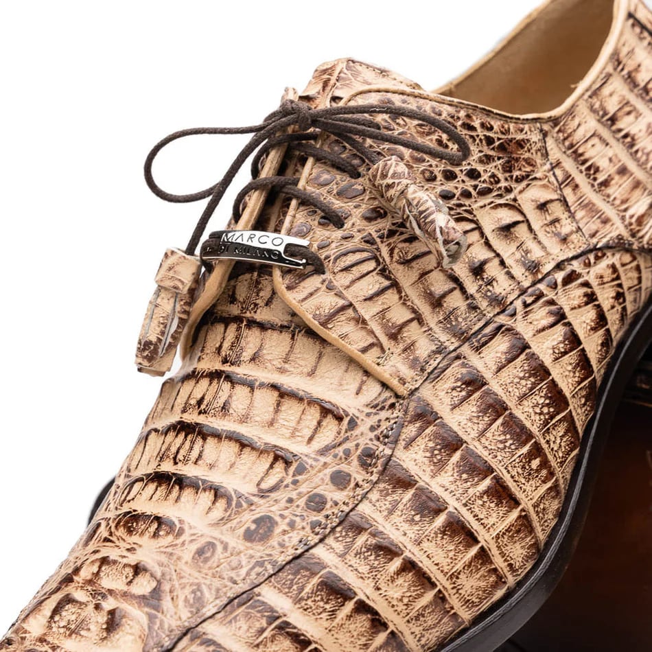 Marco Di Milano Apricena Men'shoes Genuine Caiman Crocodile Dress Derby Oxfords