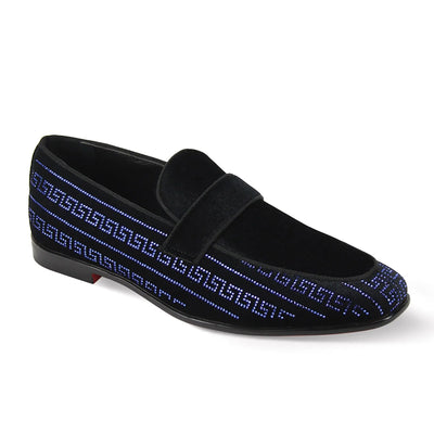 Vincent Velvet Rhinestone Slip-On Smoking Loafers 4 VINCENT_BLACK_7  - from alligatorwarehouse.com