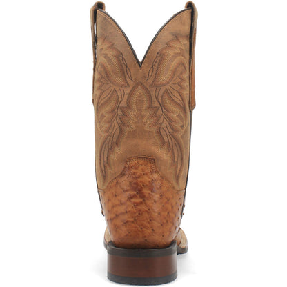 Dan Post Men’s Alamosa Tan Genuine Ostrich 11 Broad Square Toe Cowboy Certified Boot