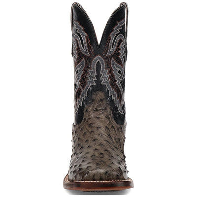 Dan Post Men’s Alamosa Grey/Black Full Quill Ostrich Boots 3 DP5013_7_D  - from alligatorwarehouse.com