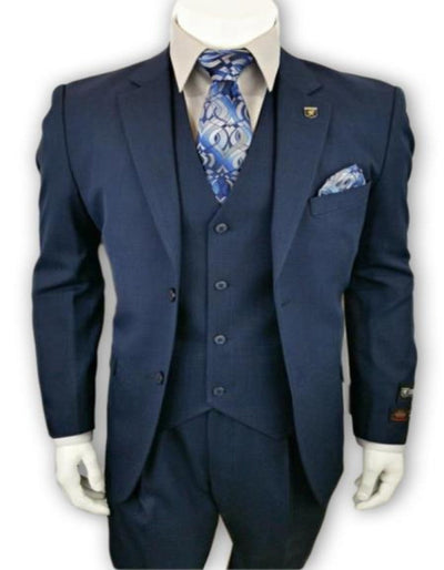 Alberto Nardoni 3 Piece Dark Navy 2 Button Suit (Wholesale Price $95 (12pc&UPMinimum)) $175 1 RC-5762  - from alligatorwarehouse.com
