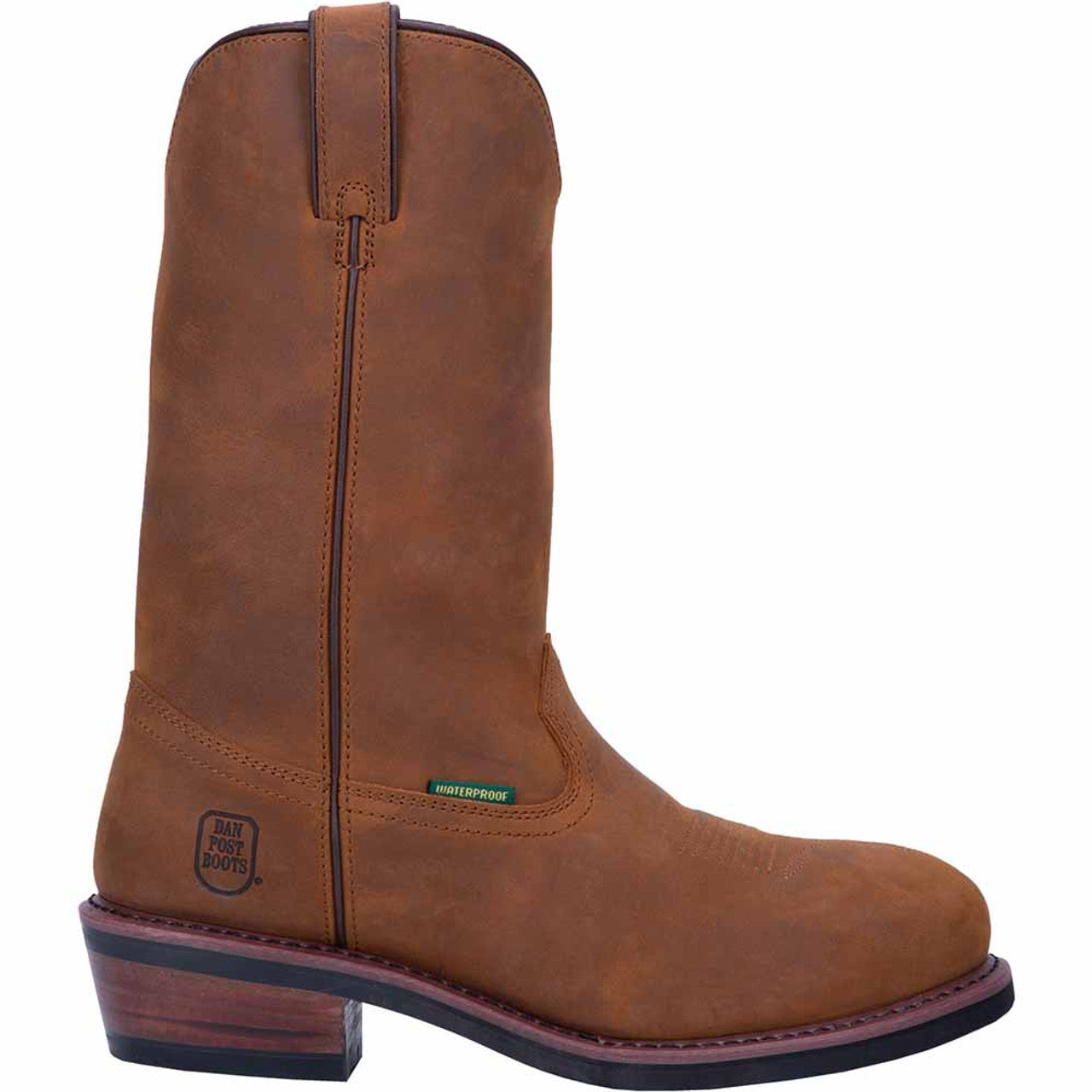 Dan Post Men’s Albuquerque 12 Round Toe Mid Brown and Tan Leather Cowboy Boot 2 DP6981_7_D  - from alligatorwarehouse.com