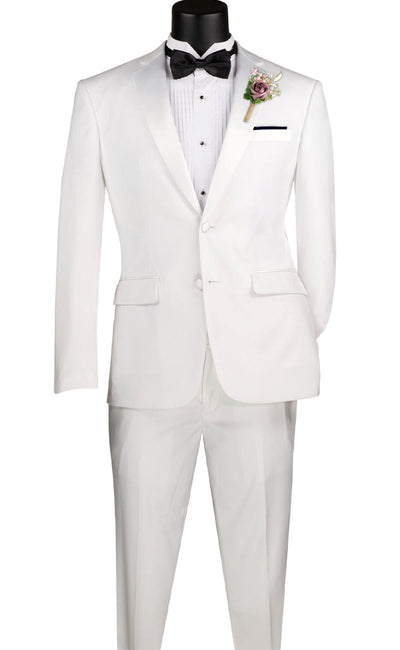Excalibur Collection - Slim Fit Tuxedo 2 Piece 2 Button Design in White 1 SO1T-SC900_WHITE_40R  - from alligatorwarehouse.com