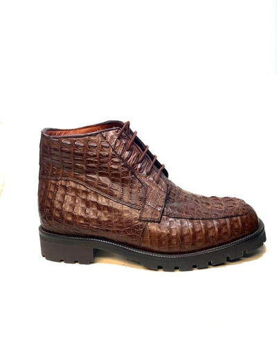 Los Altos All-Over Crocodile Lace Up Ankle Boots 1   - from alligatorwarehouse.com